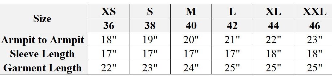 ladies cashmere crew size chart - Campbell's of Beauly