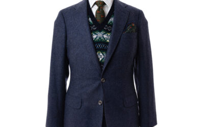 Men’s House Jacket Plain Navy Tweed