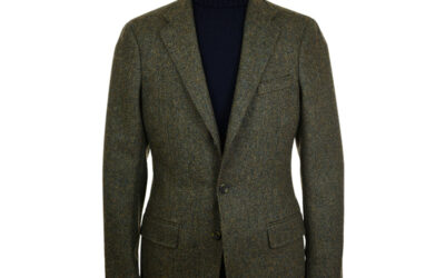 House Jacket Green Herringbone Tweed